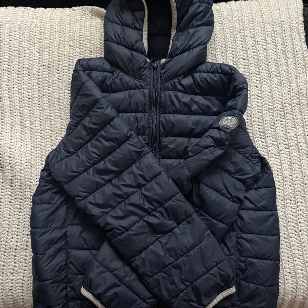 GAP Navy Quilted Vest with Logo Patch